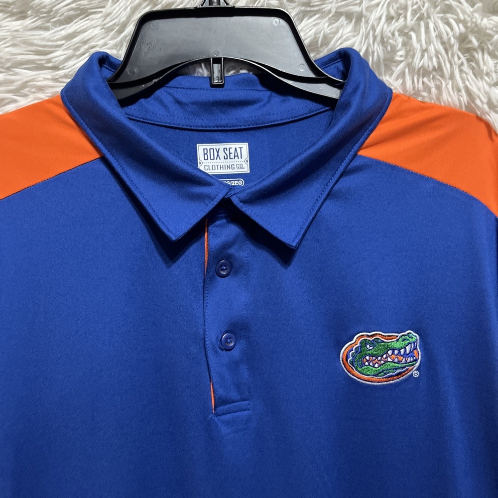 Box Seat Polo‎ Shirt Mens Size 2XL Blue Short Sleeve Florida Gators Logo NCAA - Picture 4 of 9